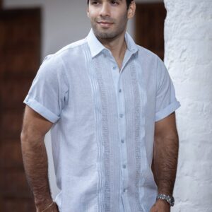 Guayabera Elegante Azul Claro Amanecer Cartagueño