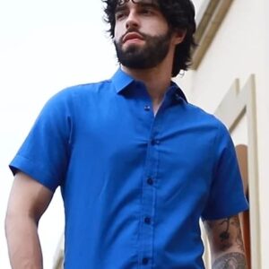 Camisa Basica Manga Corta 100% LINO MANZUR - FRIXIO