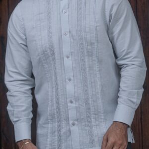 Guayabera Gris MangaLarga CLERIMAN - Colección 2025 - FE CLERIMAN - FRIXIO